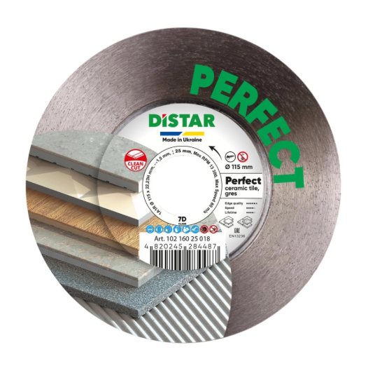 Disco Perfect Ø115 mm para corte en seco y húmedo. 1A1R 115x1,5x25x22,23H