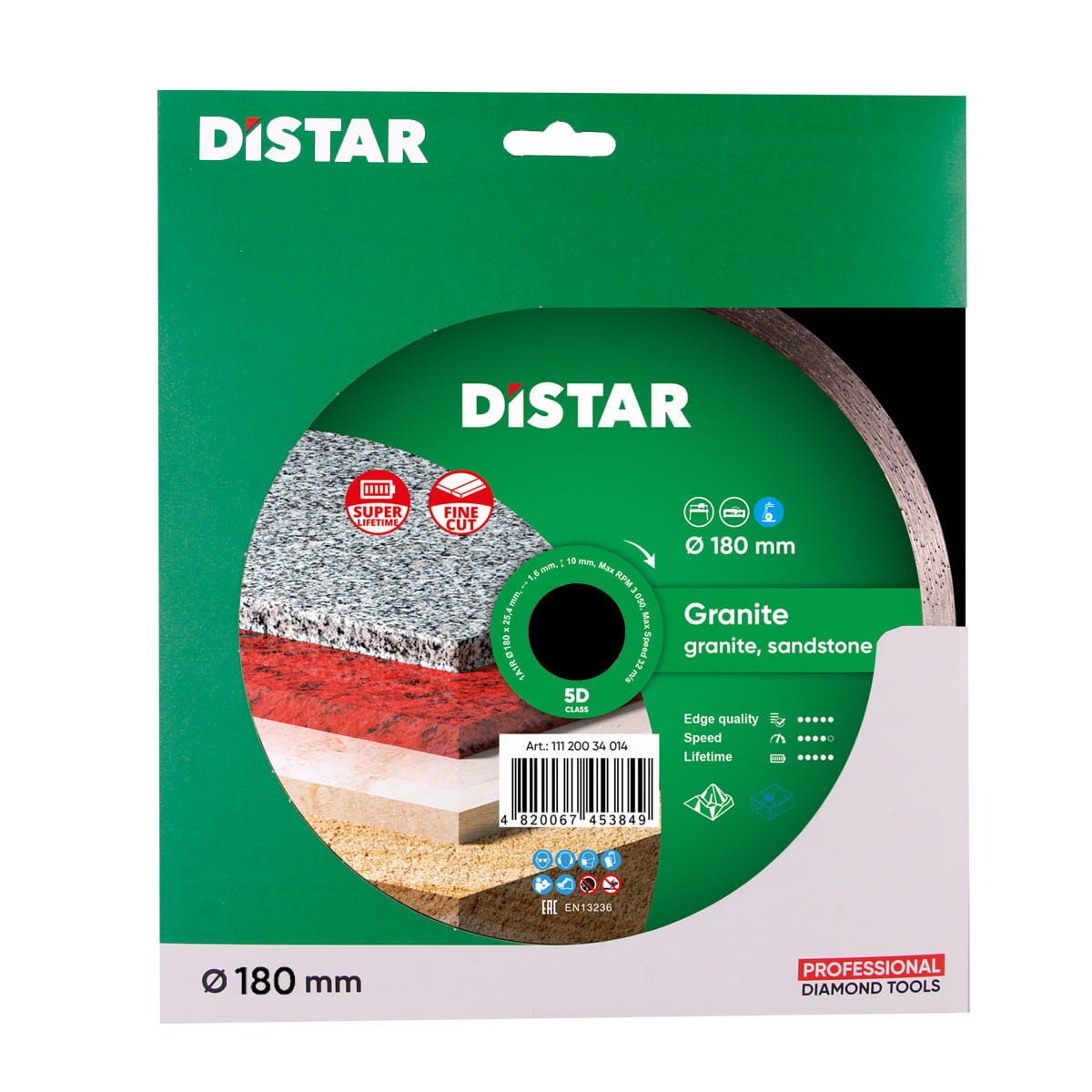 Distar Disco de corte diamante 1A1R 180 Granito