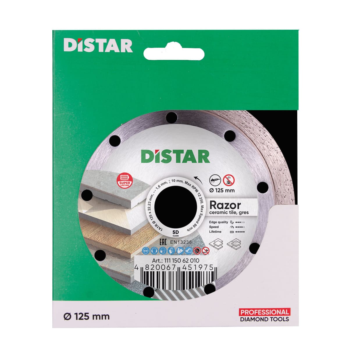 Distar Hoja para maquinilla de afeitar cerámica 1A1R 125