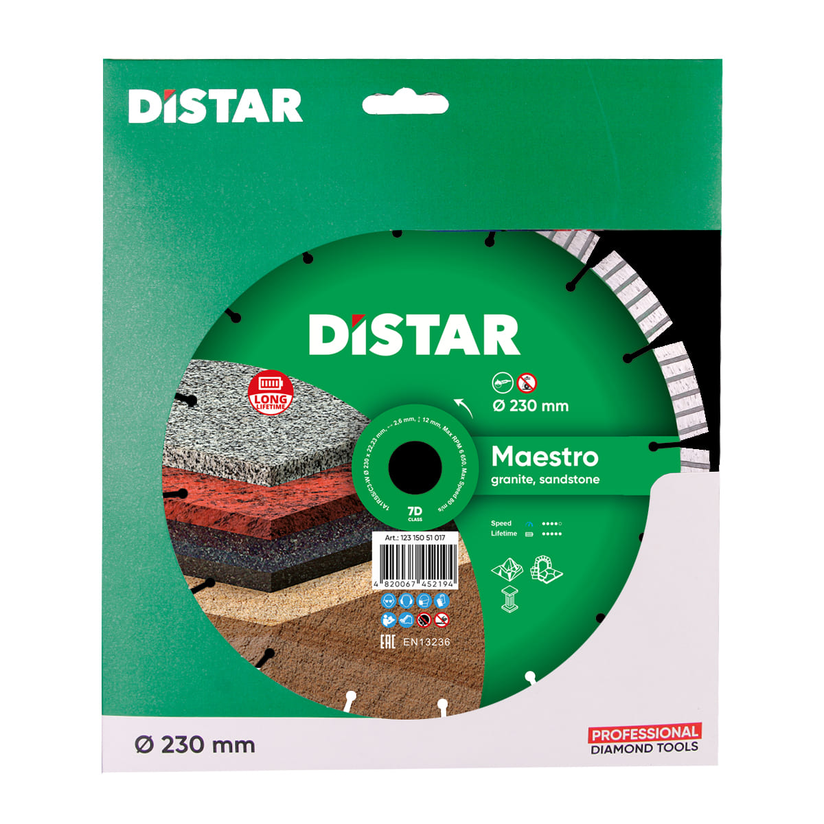 Distar Disco de corte diamante 1A1RSS/C3-W 230x22,23 Maestro