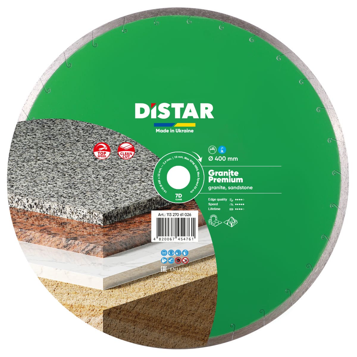 Distar Disco de corte diamante 1A1R 400x32 Granito Premium