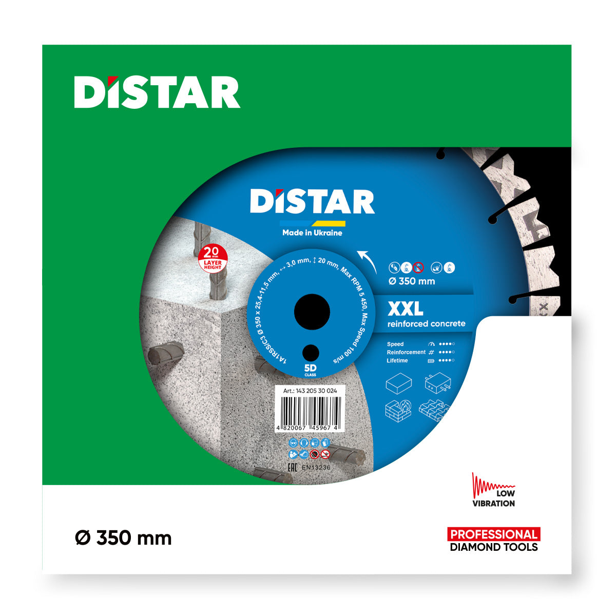 Distar Disco de corte diamantado 1A1RSS 350 XXL