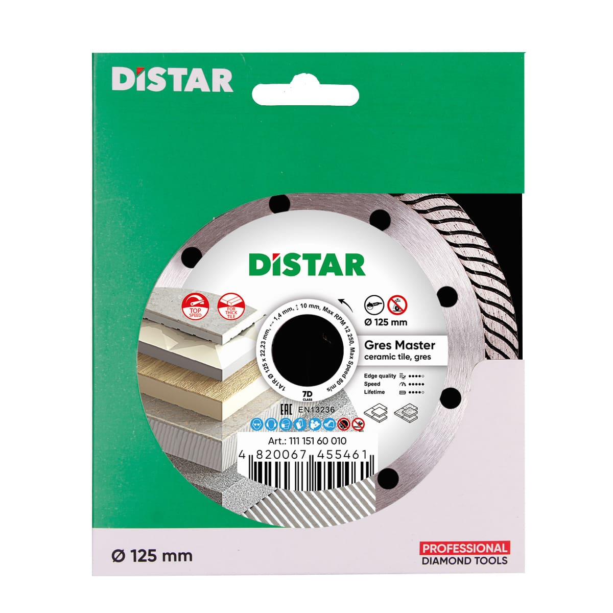 Distar Disco de corte diamante 1A1R 125 Gres Master
