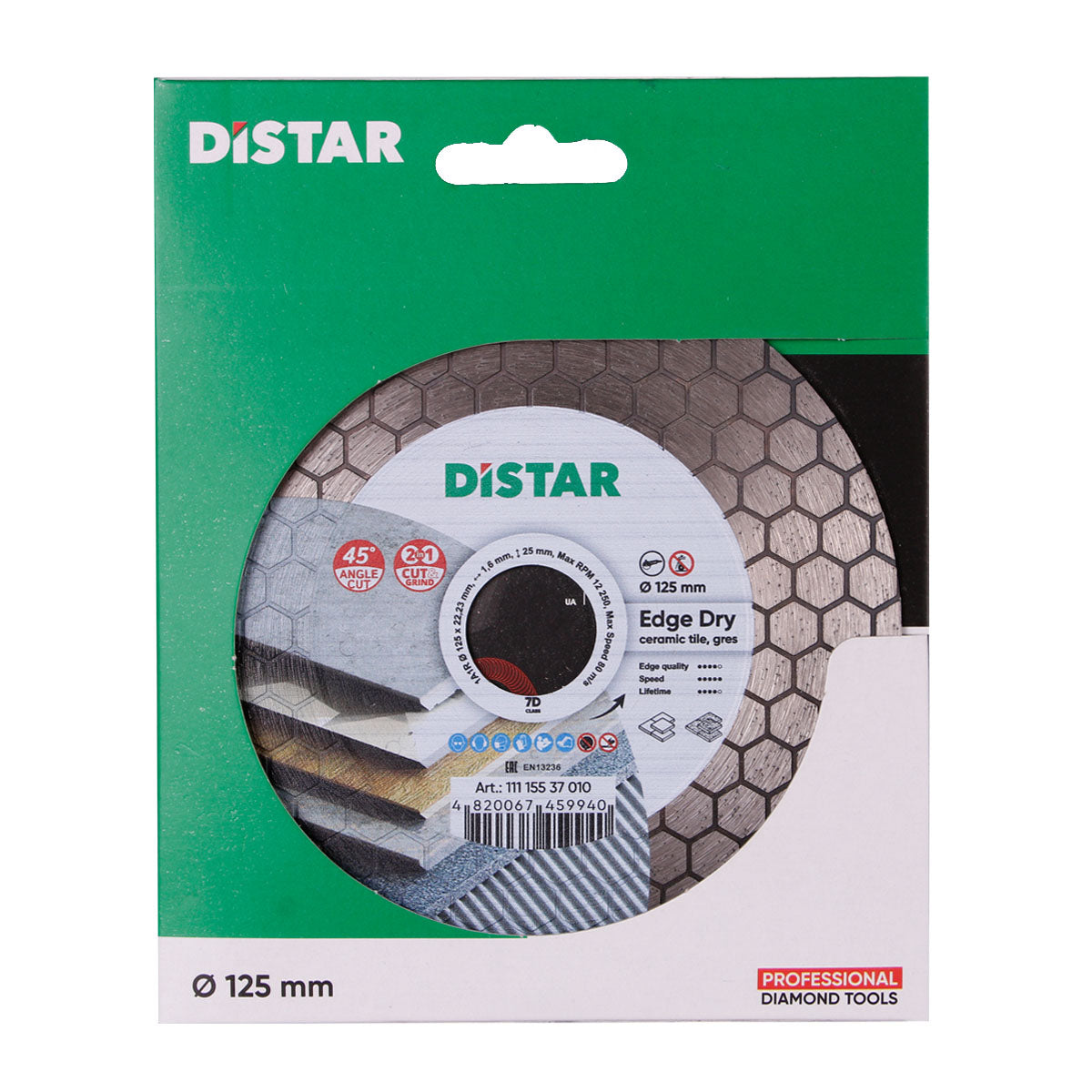 Distar Disco de corte diamante 1A1R 125 Edge Dry