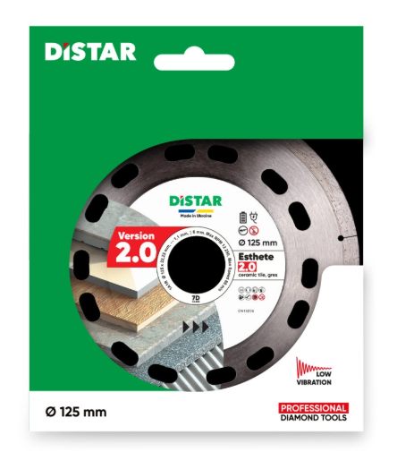Disco Esthete 2.0 Ø125 mm para gres porcelánico duro.Esthete 2.0 1A1R 125x1,1x6x22,23