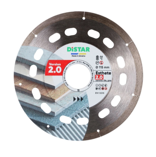 Disco Esthete 2.0 Ø115 mm para gres porcelánico duro. Esthete 2.0 1A1R 115x1,1x6x22,23