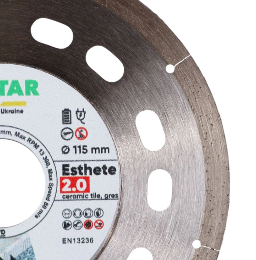 Disco Esthete 2.0 Ø115 mm para gres porcelánico duro. Esthete 2.0 1A1R 115x1,1x6x22,23