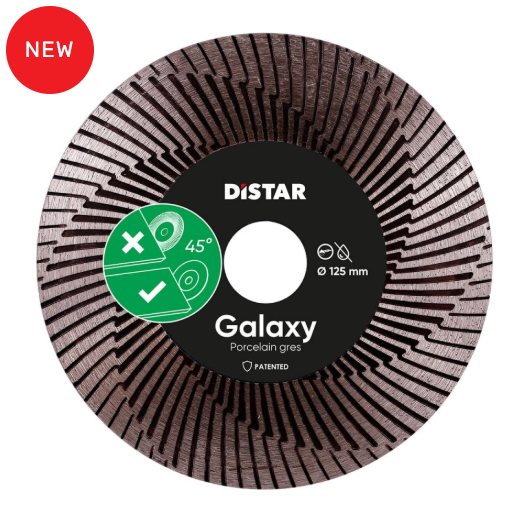 Disco Galaxy Ø125 mm para corte de gres porcelánico de gran espesor. Galaxy 1A1R 125x30x22,23