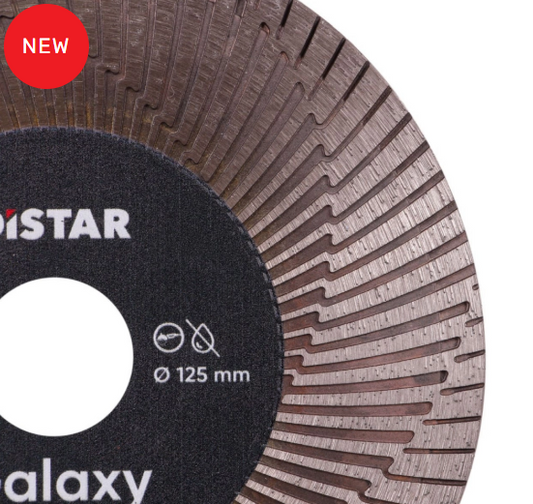 Disco Galaxy Ø125 mm para corte de gres porcelánico de gran espesor. Galaxy 1A1R 125x30x22,23