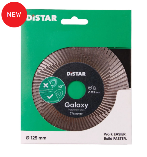 Disco Galaxy Ø125 mm para corte de gres porcelánico de gran espesor. Galaxy 1A1R 125x30x22,23