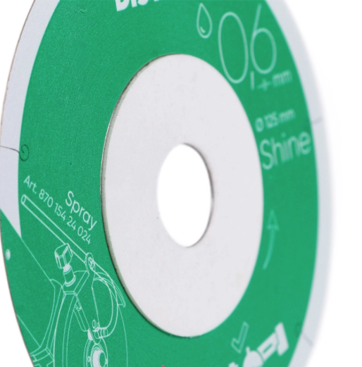 Disco Shine Ø125 mm ultradelgado. Corte fino de cerámica sin astillado.  1A1R 125x0,6x6x22,23