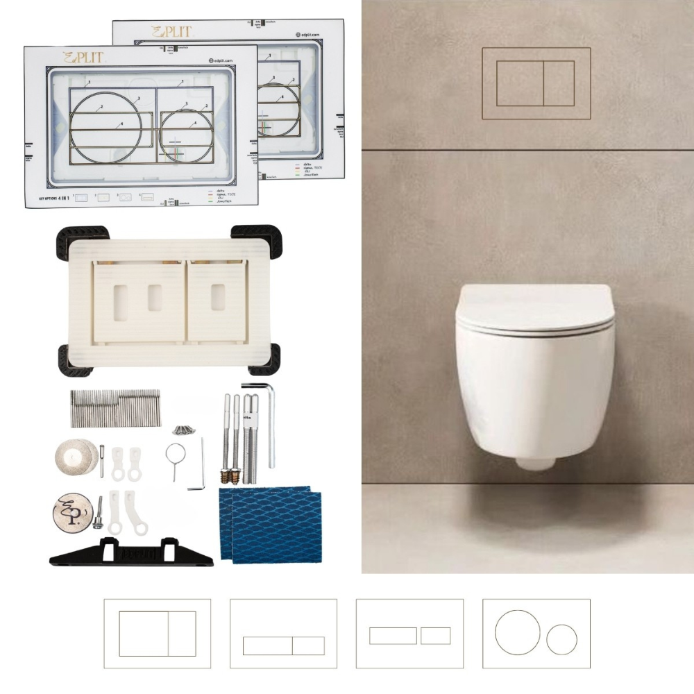 Pulsador Invisible M1 EDPLIT - Compatible con Geberit, AlcaPlast, TECE, Delta, OLI, Jomotech