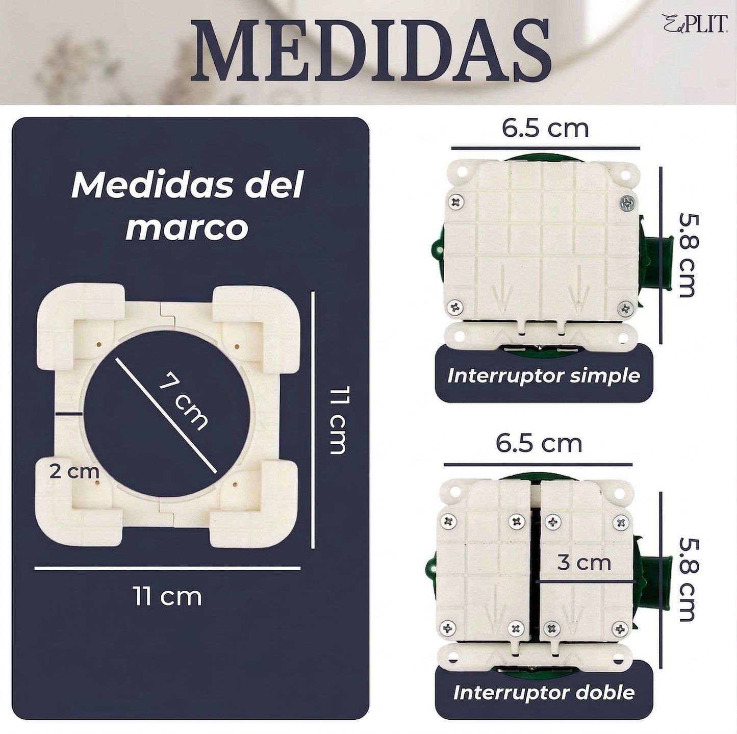 Sistema Electricidad Integrado Edplit - Pack  Completo (Mecanismos + Marco)