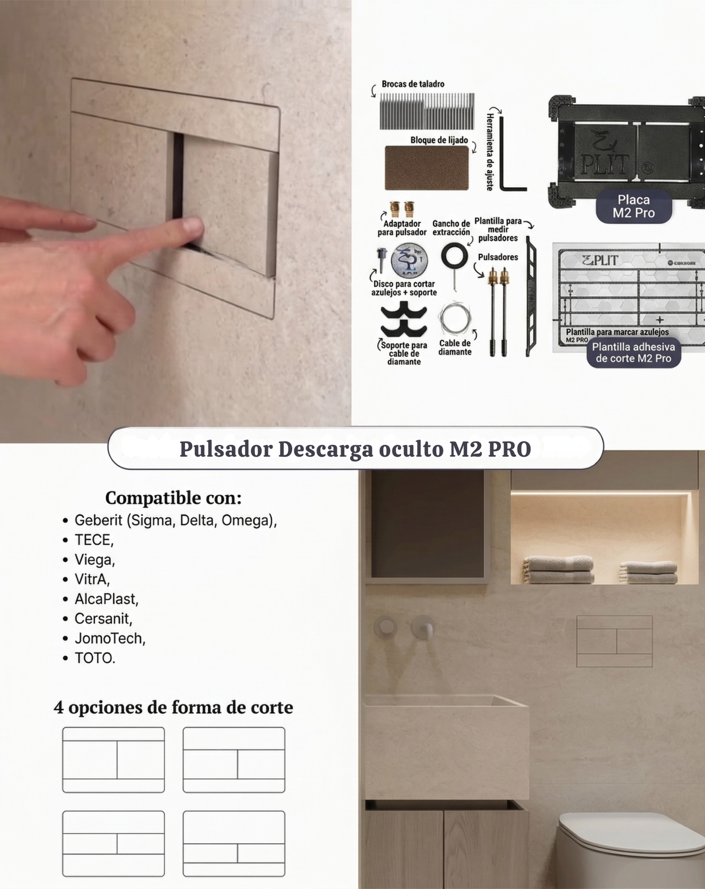 Pulsador Invisible M2 PRO EDPLIT