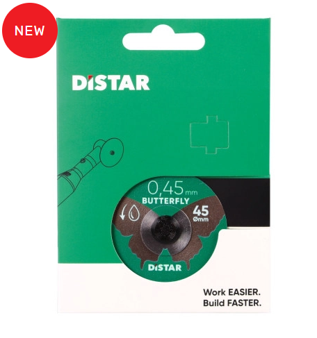 Disco ultrafino Butterfly para cortes de acabado en baldosas hasta 10 mm. Butterfly 1A1R 45x0,45x5,8H