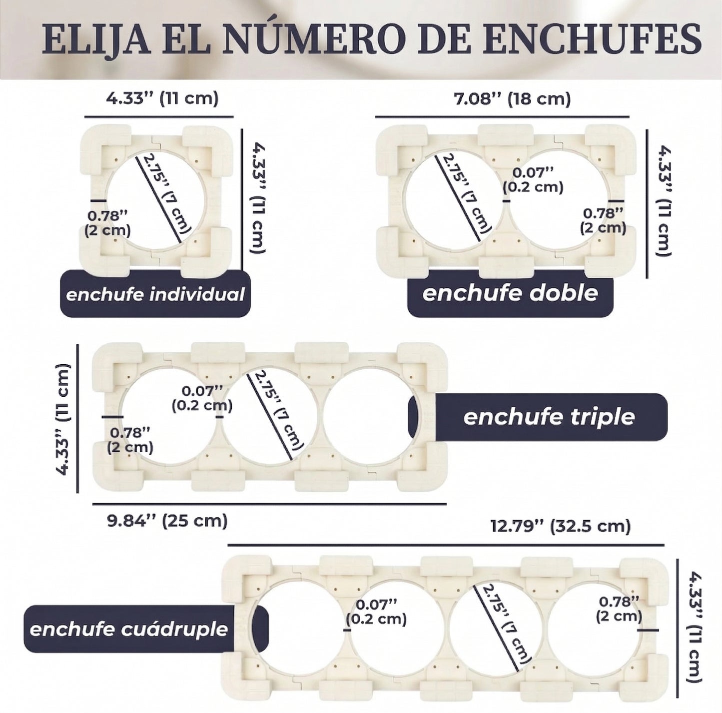 Sistema Electricidad Integrado Edplit - Pack  Completo (Mecanismos + Marco)