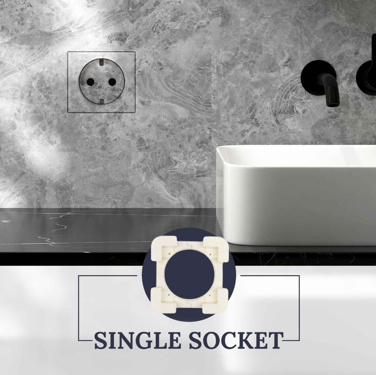 Enchufe Invisible EDPLIT - Sistema de montaje oculto con marco incluido