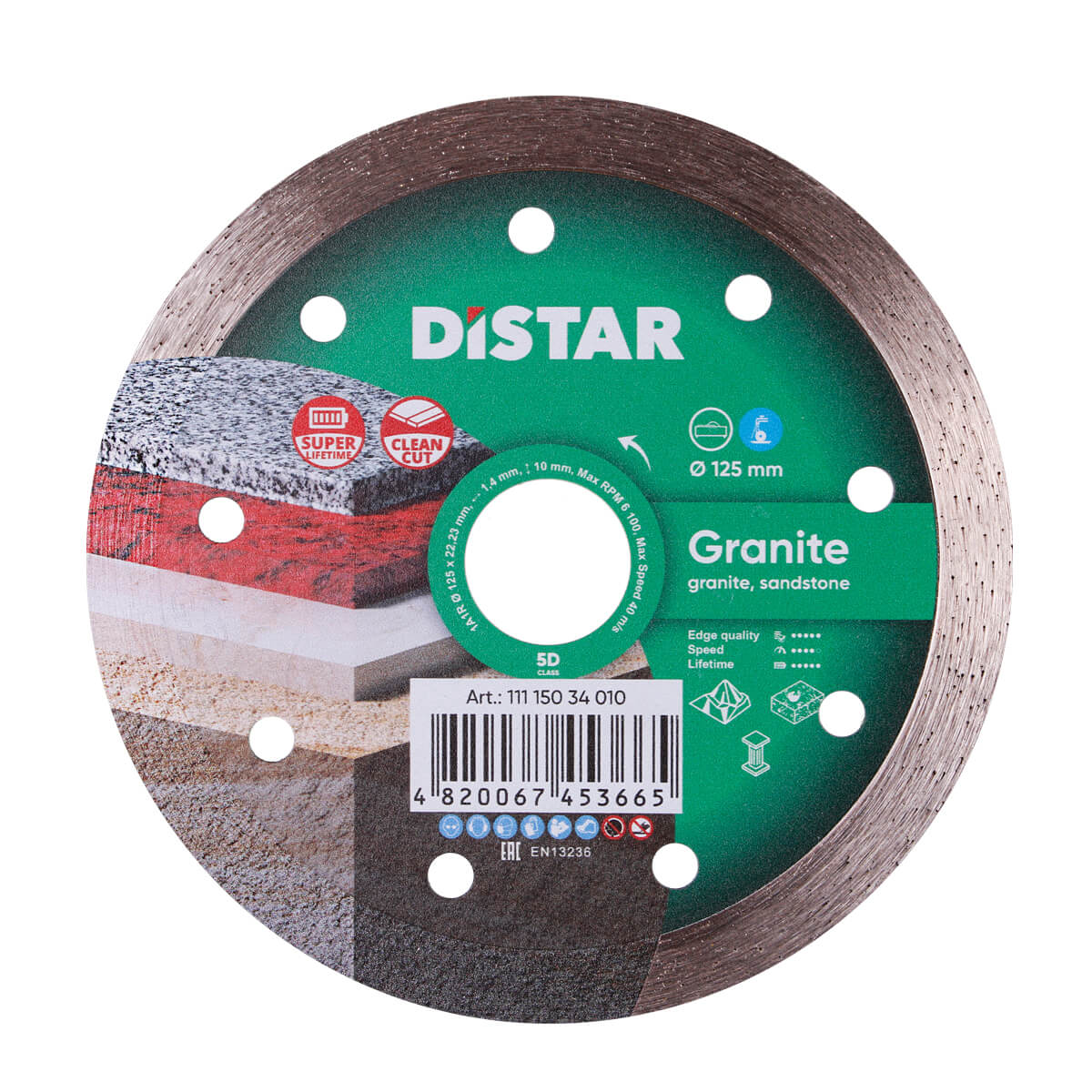 Distar Disco de corte diamante 1A1R 125 Granito
