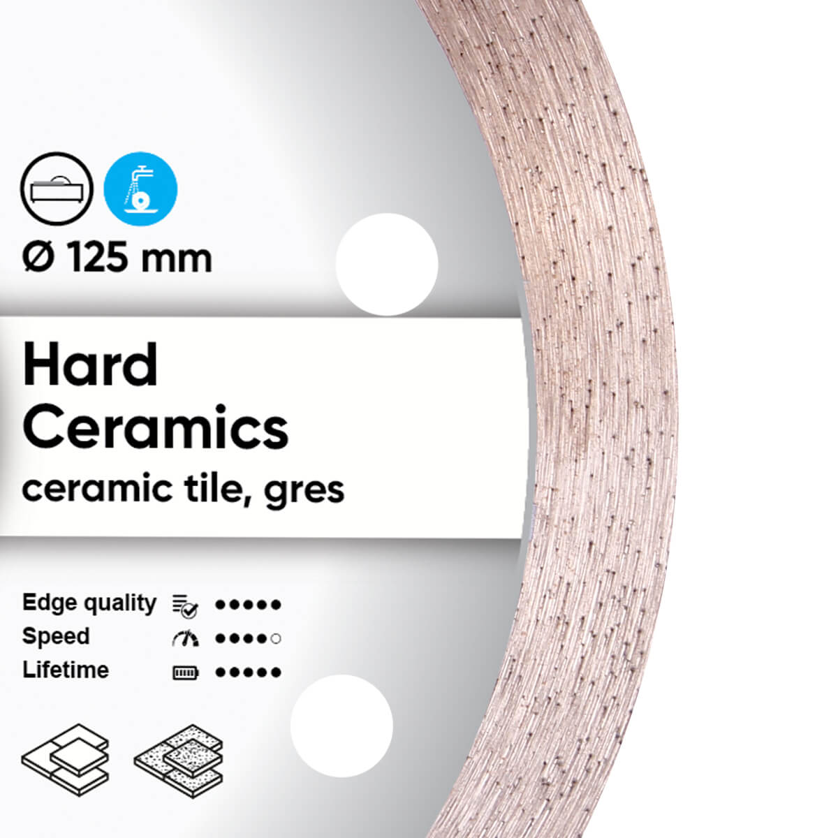Distar Disco de corte diamantado 1A1R 125 Cerámica dura