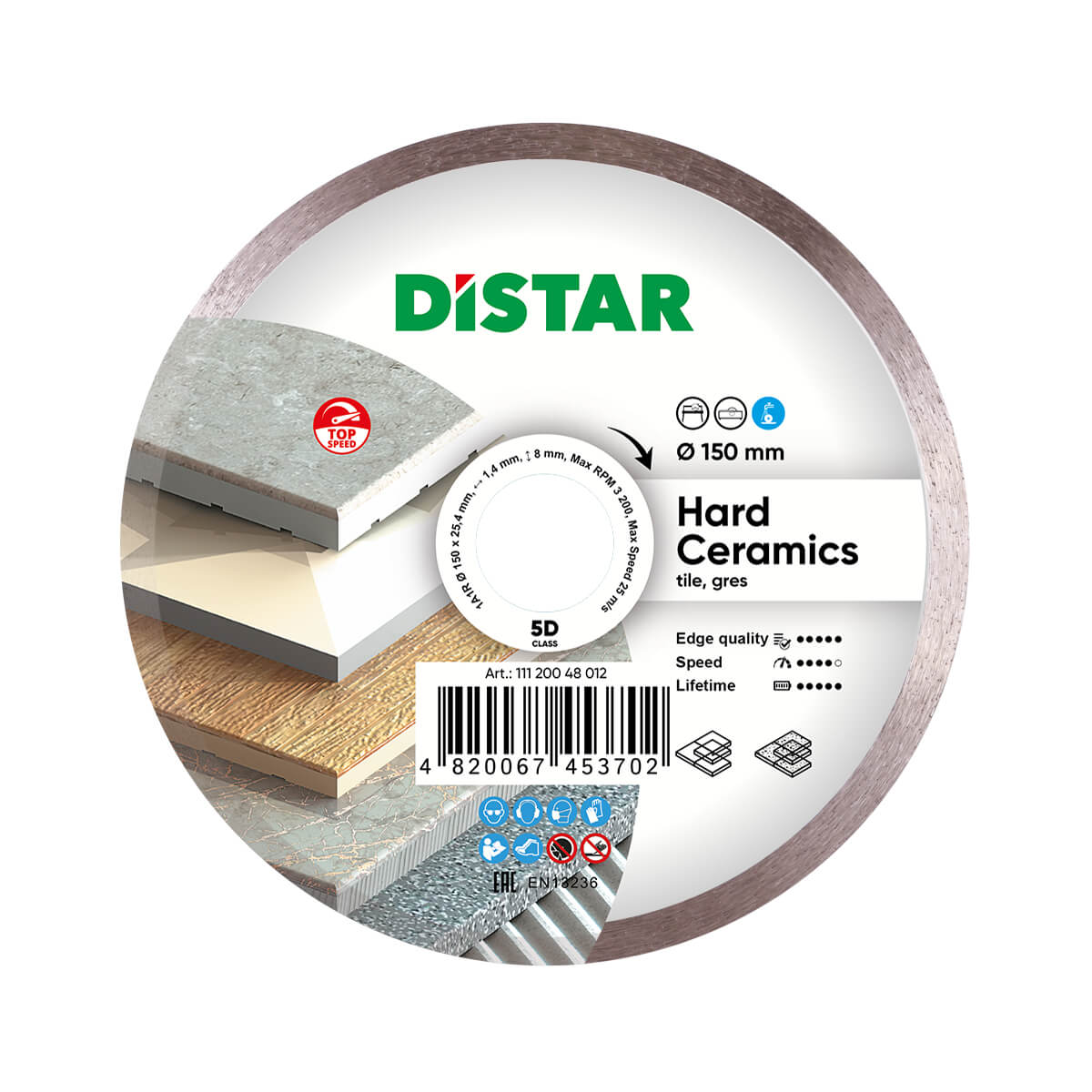 Distar Disco de corte diamantado 1A1R 150 Cerámica dura