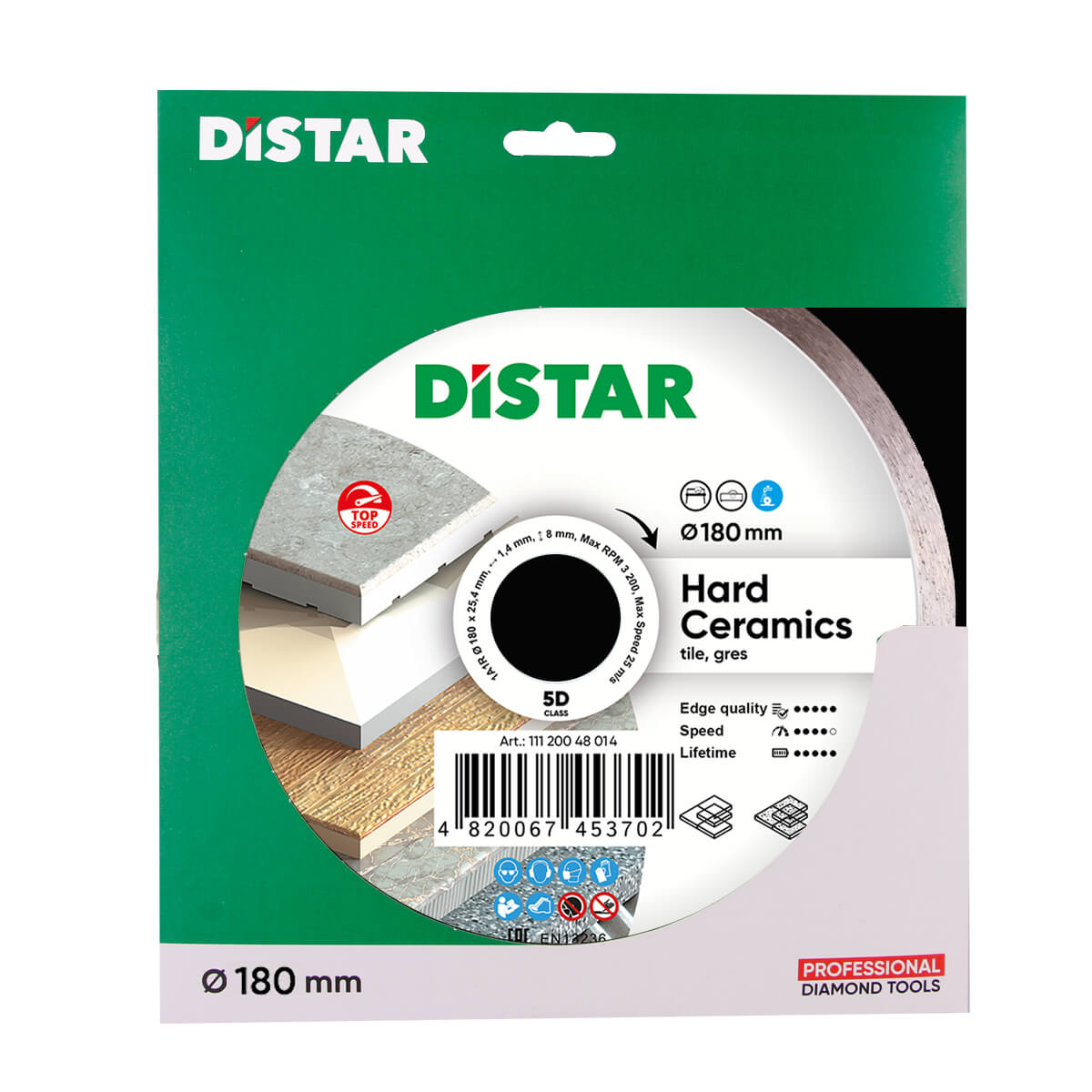 Distar Disco de corte de diamante 1A1R 180 Cerámica dura