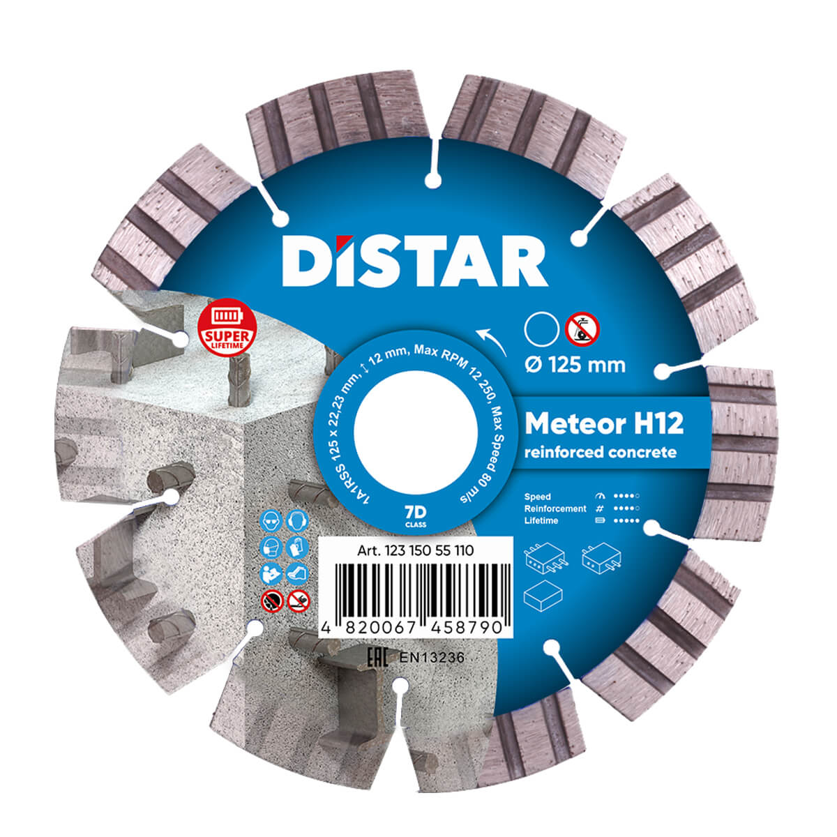 Distar Disco de corte diamante 1A1RSS 125 Meteor H12