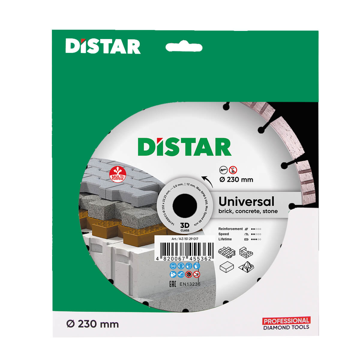 Distar Disco de corte diamantado 1A1RSS 232 Bestseller Universal