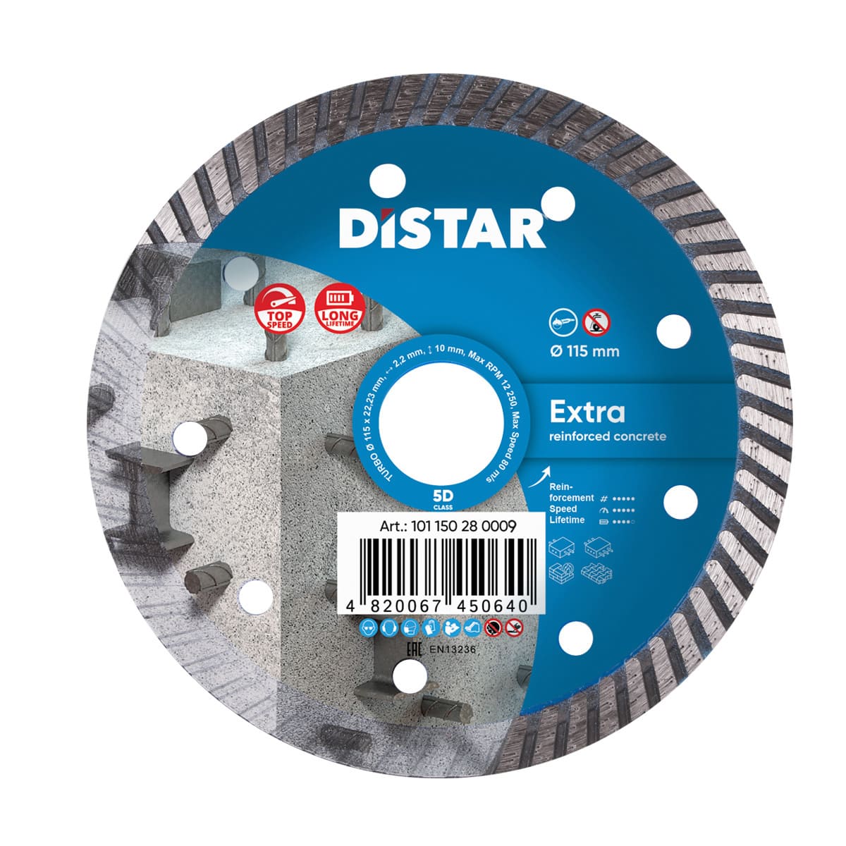 Distar Disco de corte diamante Turbo 115 Extra
