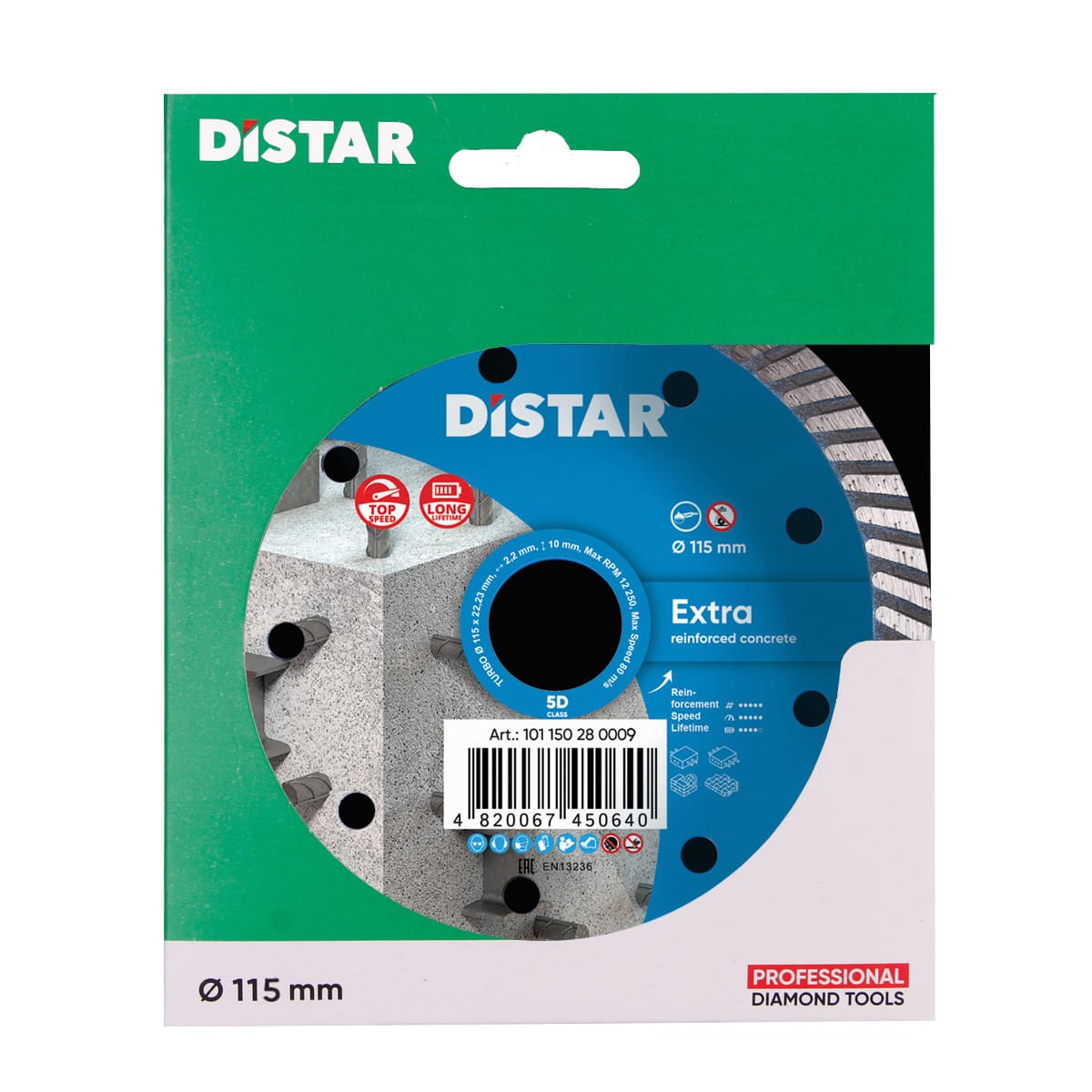 Distar Disco de corte diamante Turbo 115 Extra