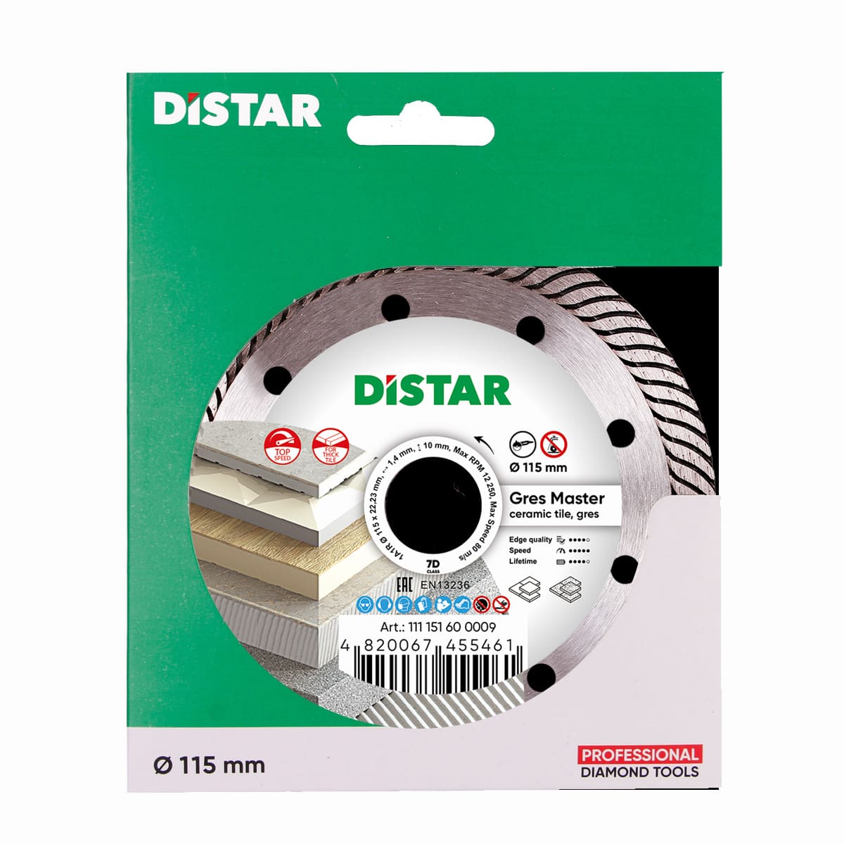 Distar Disco de corte diamante 1A1R 115 Gres Master