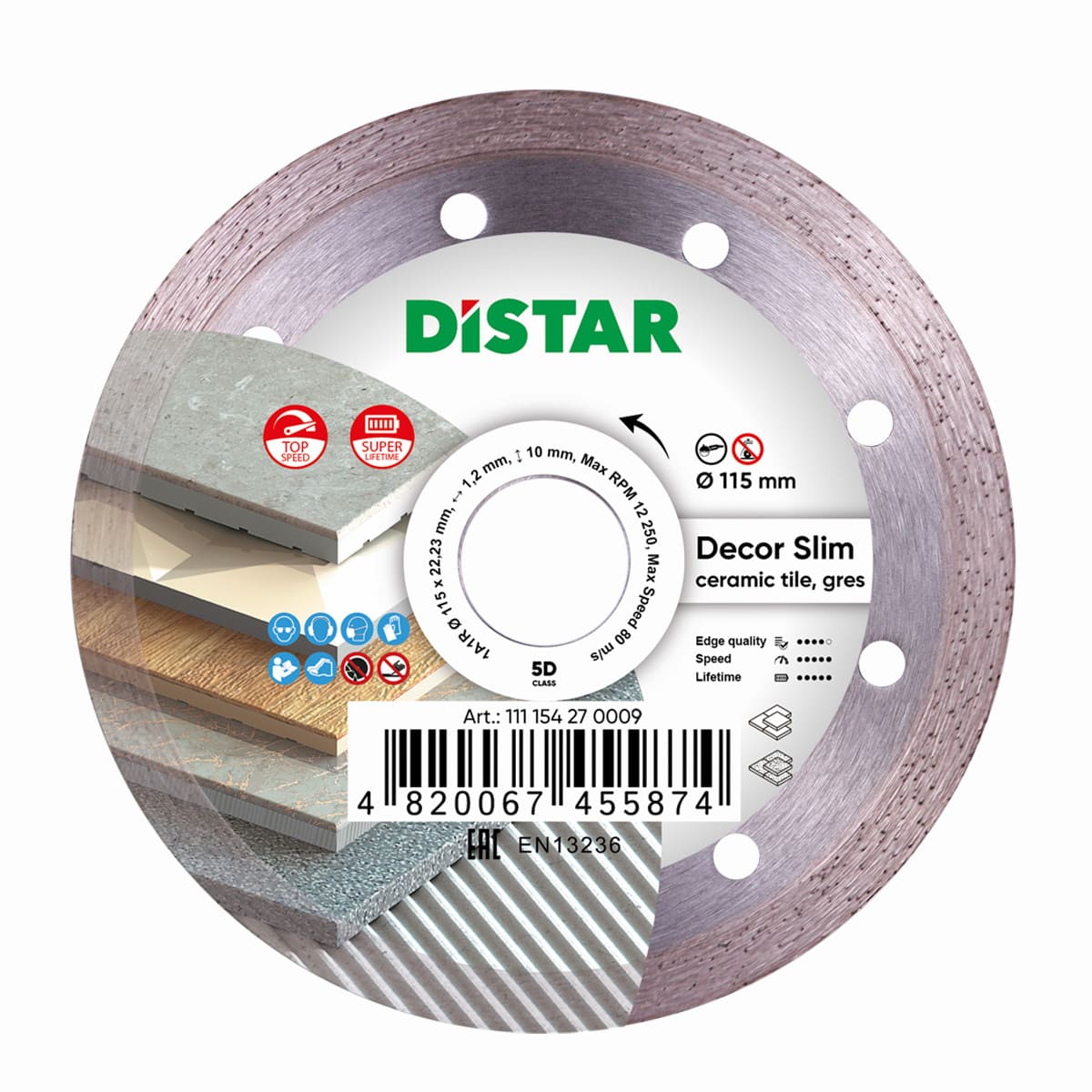 Distar Disco de corte diamante 1A1R 115 Decor Slim