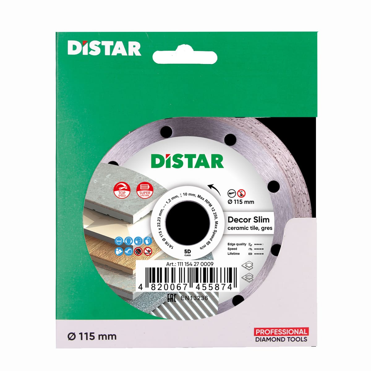 Distar Disco de corte diamante 1A1R 115 Decor Slim