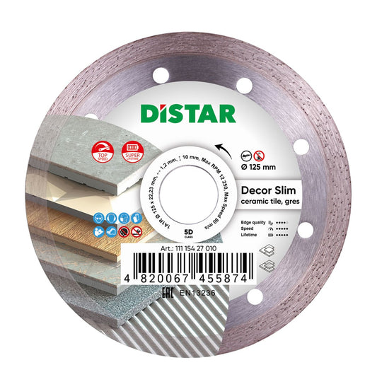 Distar Disco de corte diamante 1A1R 125 Decor Slim