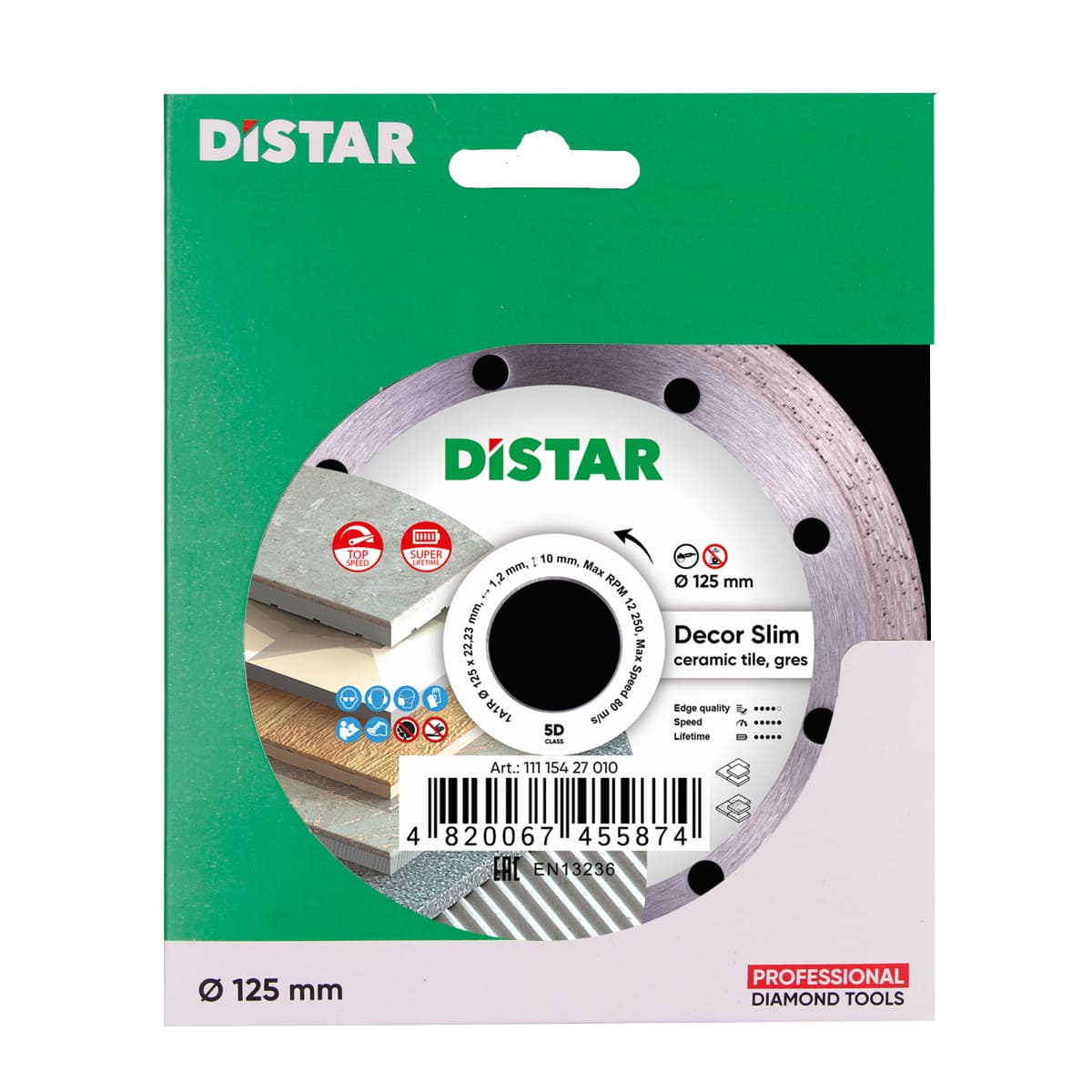 Distar Disco de corte diamante 1A1R 125 Decor Slim