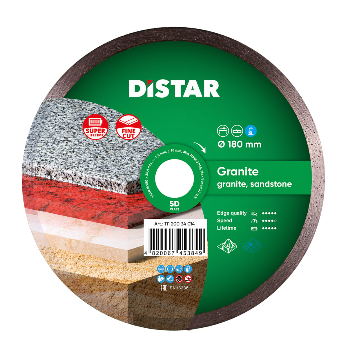 Distar Disco de corte diamante 1A1R 180 Granito