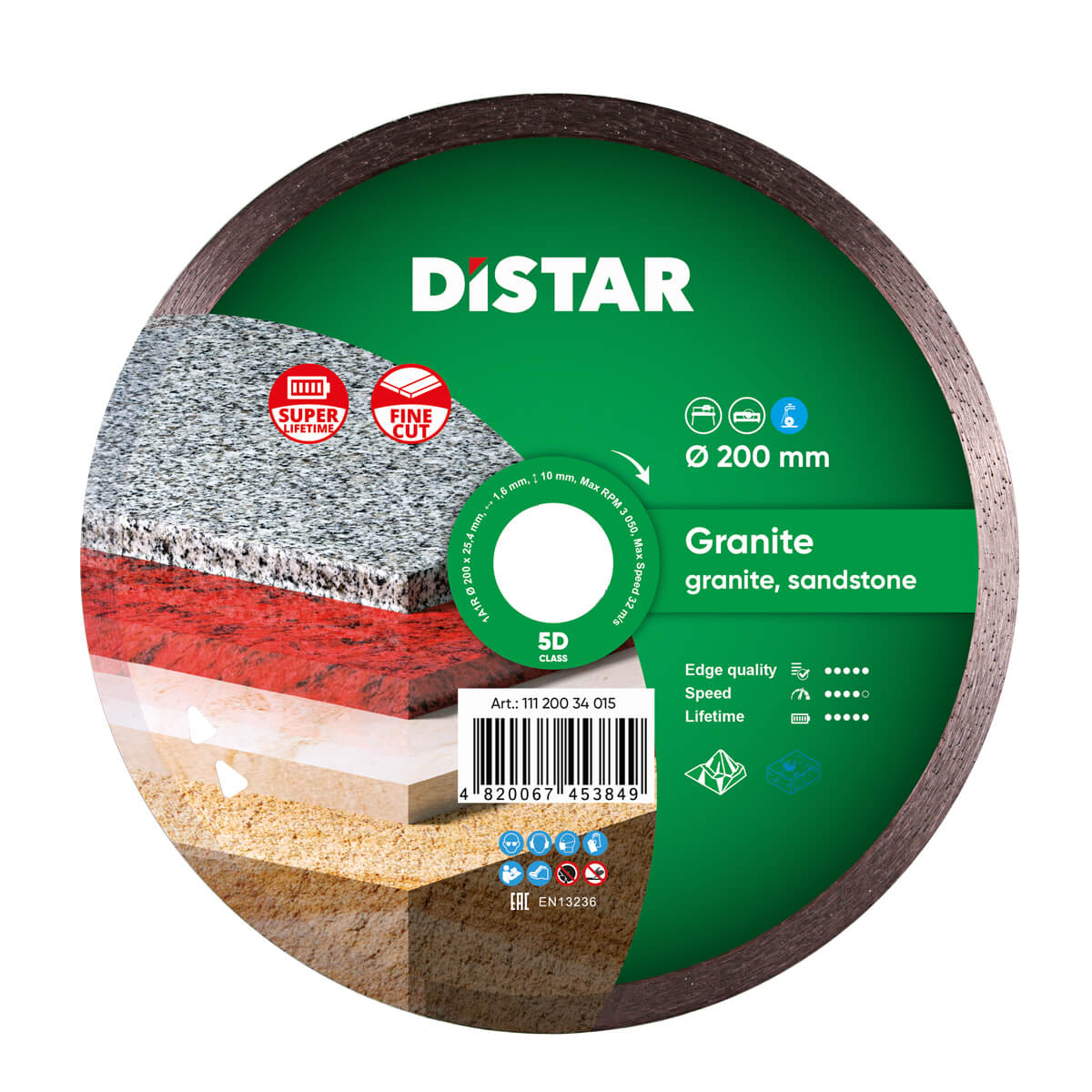 Distar Disco de corte diamante 1A1R 200 Granito