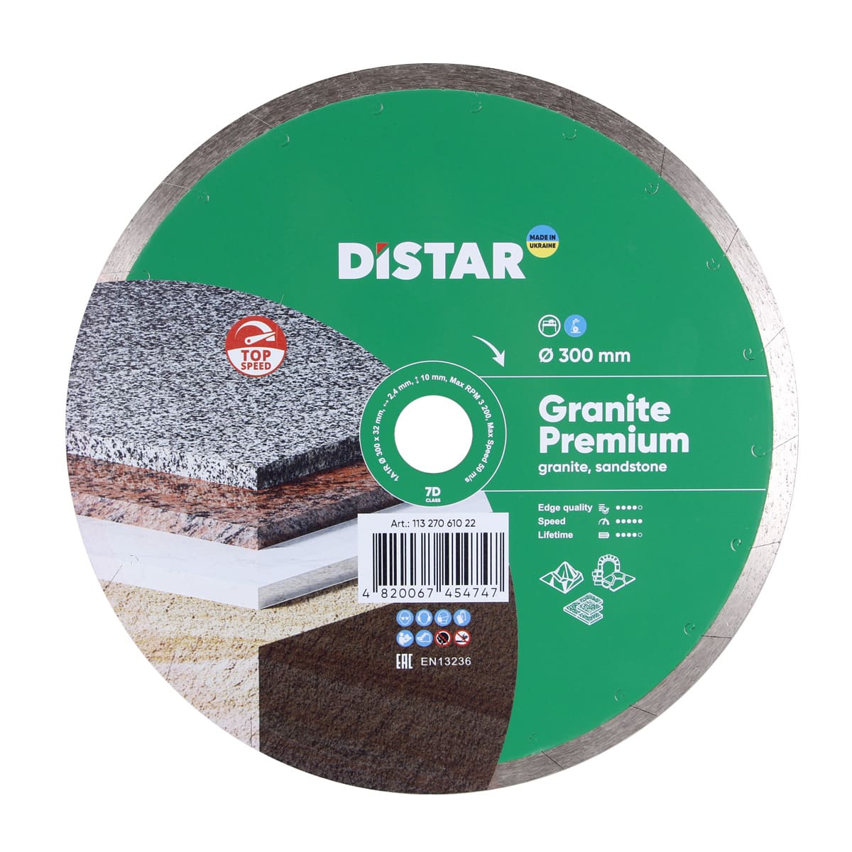 Distar Disco de corte diamante 1A1R 300x32 Granito Premium