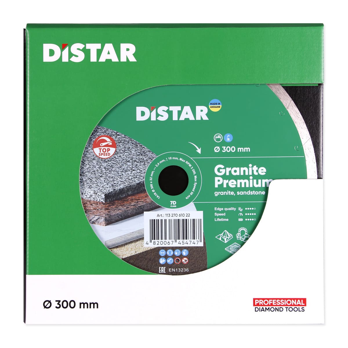 Distar Disco de corte diamante 1A1R 300x32 Granito Premium
