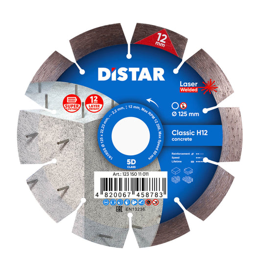 Distar Disco de corte diamantado 1A1RSS 125 Classic H12