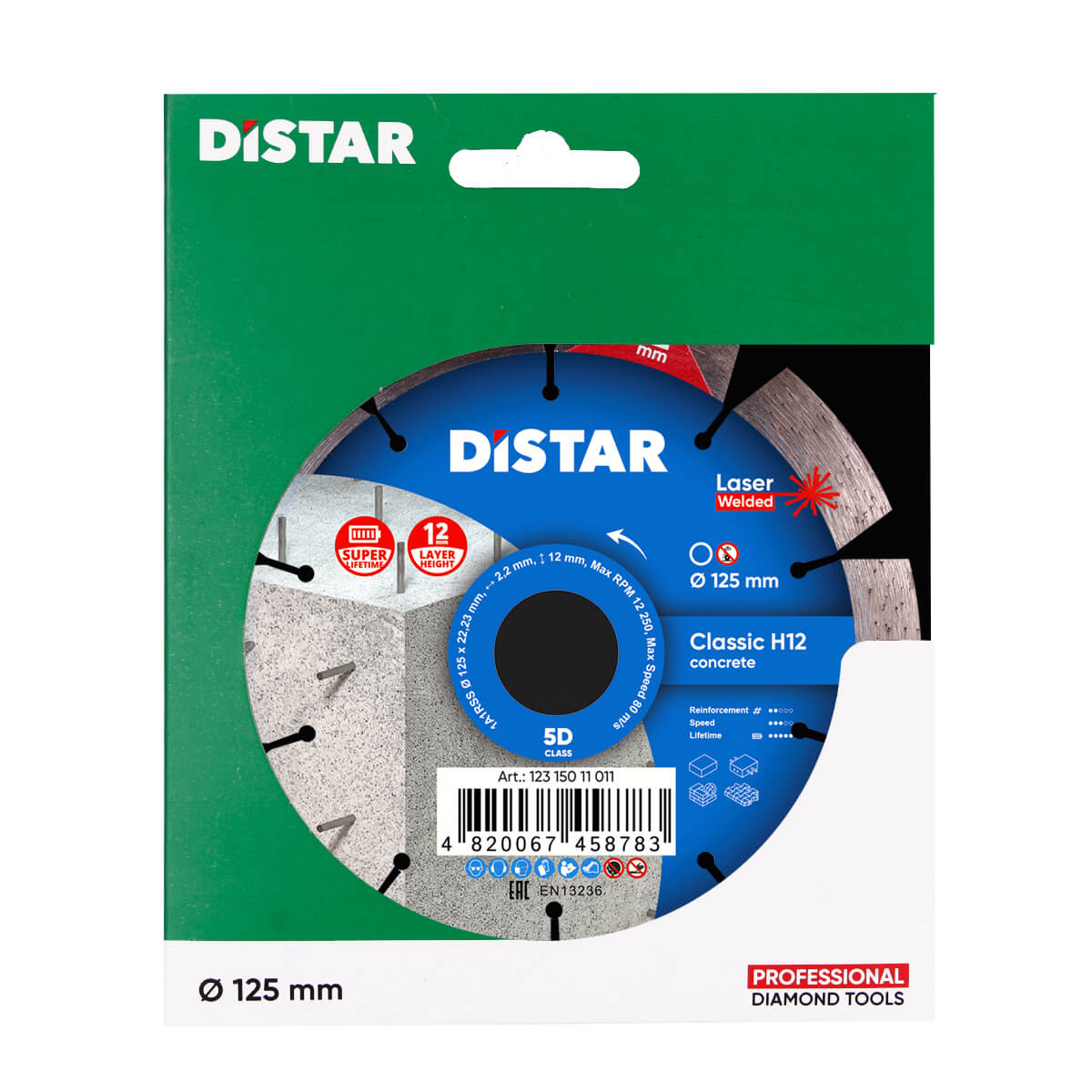 Distar Disco de corte diamantado 1A1RSS 125 Classic H12