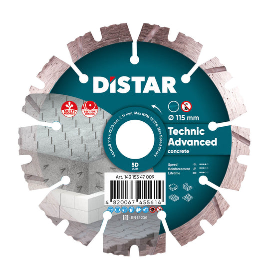 Distar Disco de corte diamante 1A1RSS 115 Technic Advanced