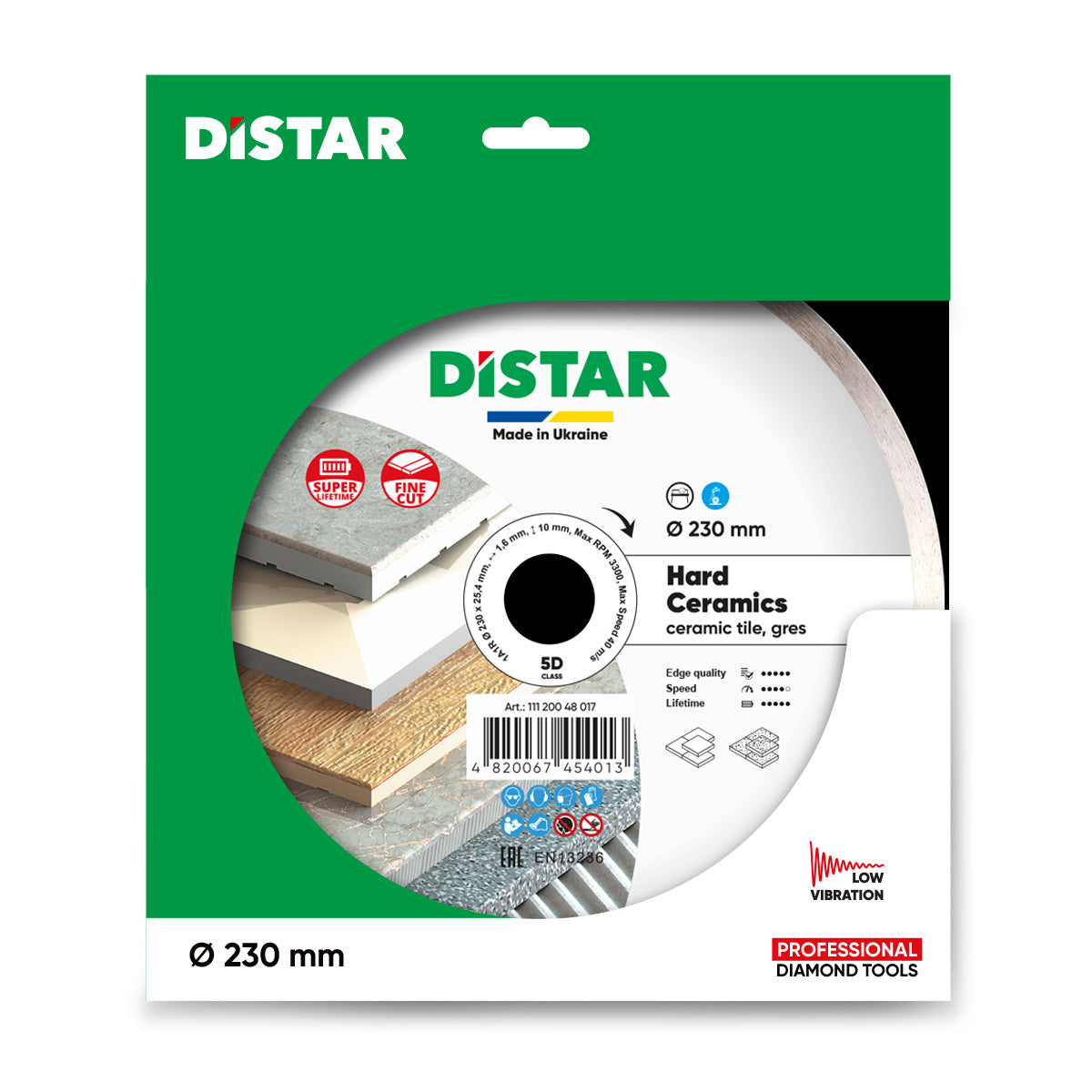 Distar Disco de corte de diamante 1A1R 230 Cerámica dura