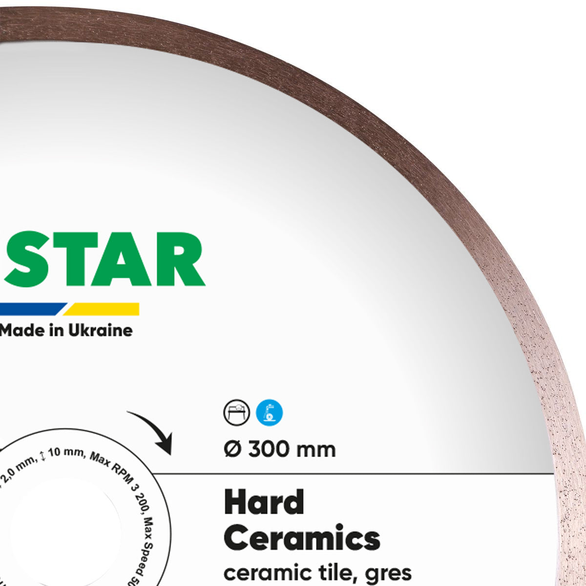 Distar Disco de corte diamante 1A1R 300x32 Cerámica dura