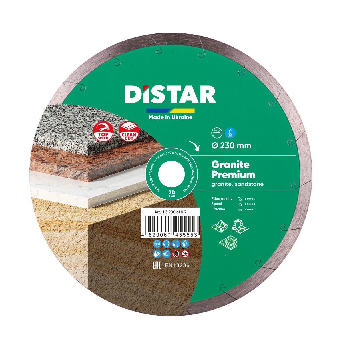 Distar Disco de corte diamante 1A1R 230 Granito Premium