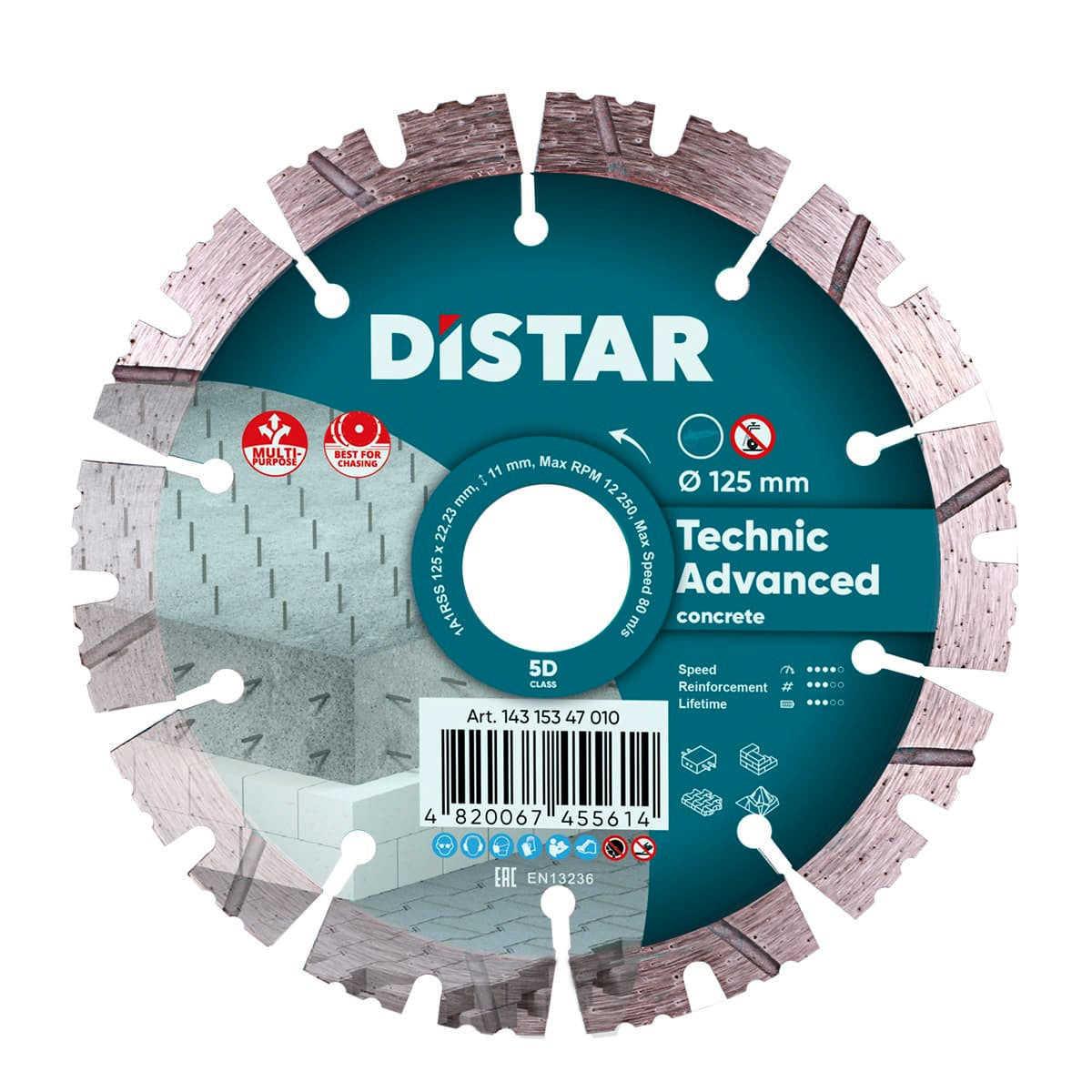 Distar Disco de corte diamante 1A1RSS 125 Technic Advanced