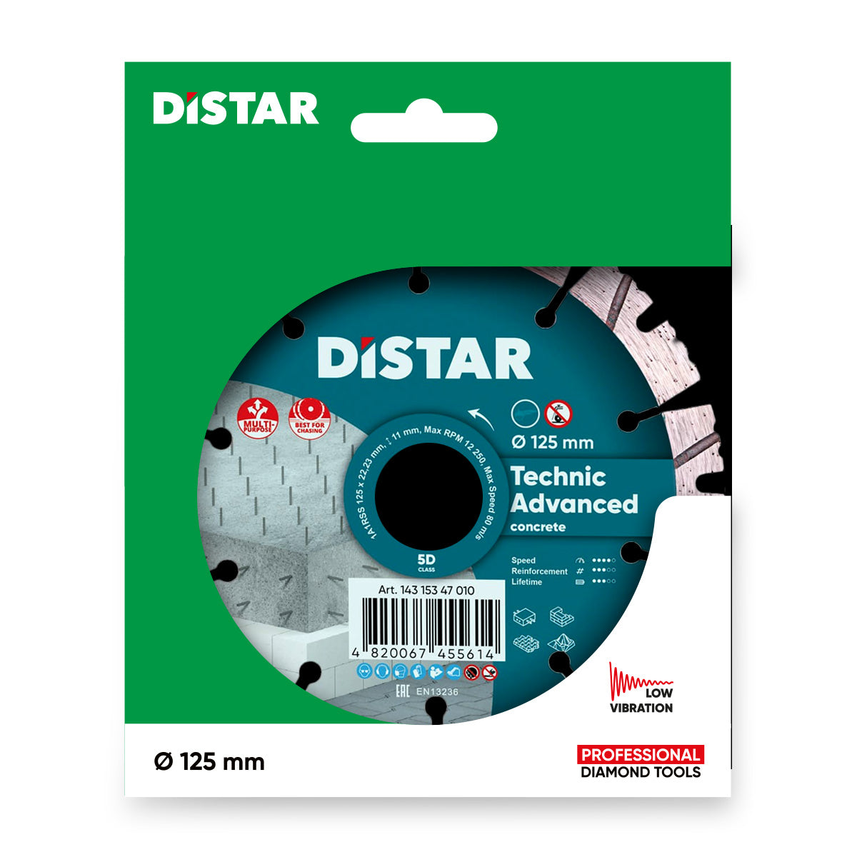 Distar Disco de corte diamante 1A1RSS 125 Technic Advanced