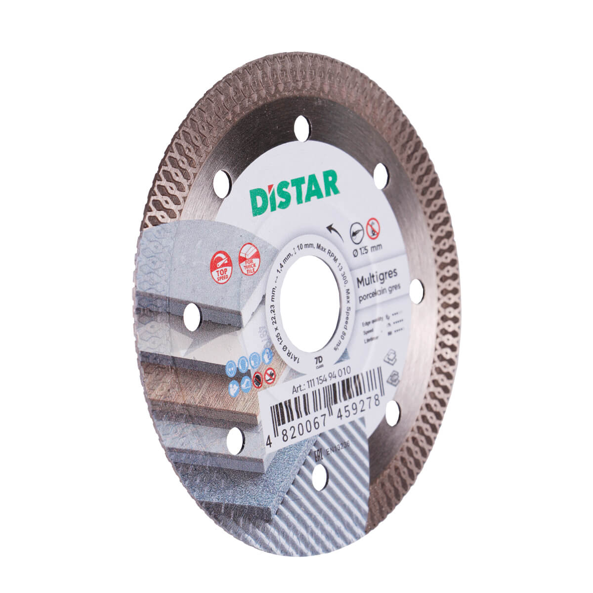 Distar Disco de corte diamante 1A1R 125 Multigres