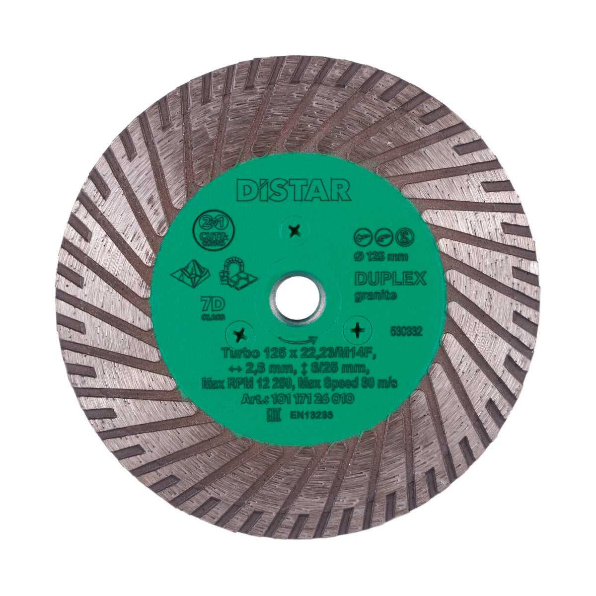 Distar Disco de corte diamante Turbo 125 M14F Duplex