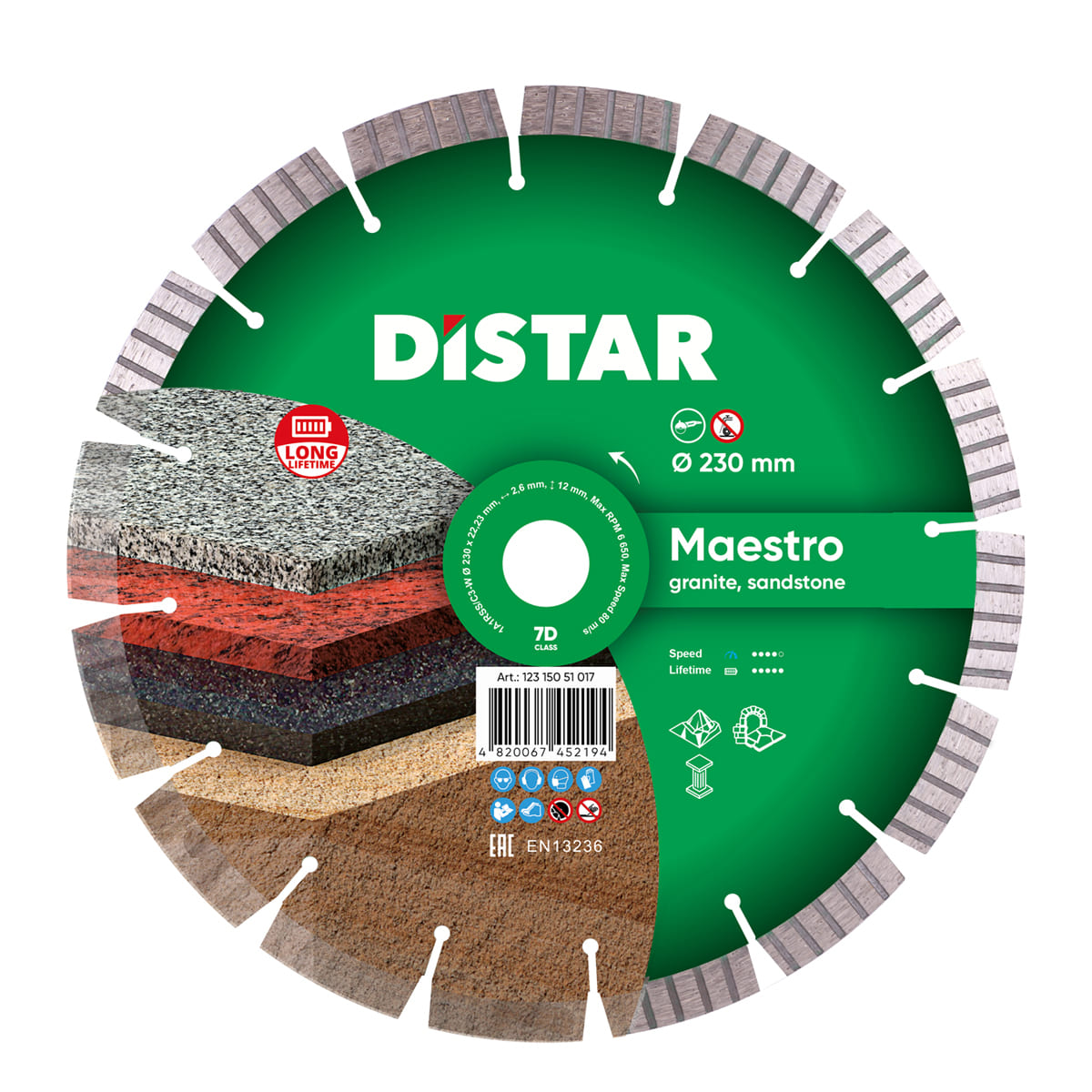 Distar Disco de corte diamante 1A1RSS/C3-W 230x22,23 Maestro