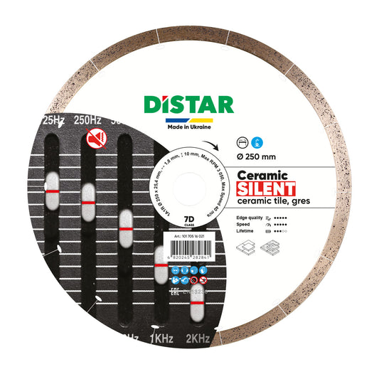 Distar Disco de corte diamante 1A1R 250x25,4 Cerámica Silencioso